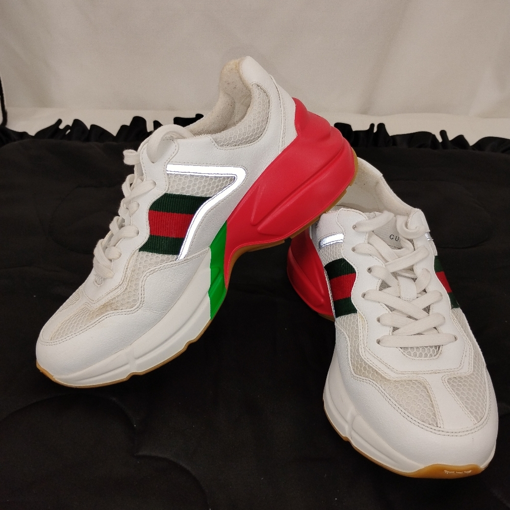 GUCCI RYTHON Sneakers REFLECTOR White SZ 5.5 M & 8.5/9 W